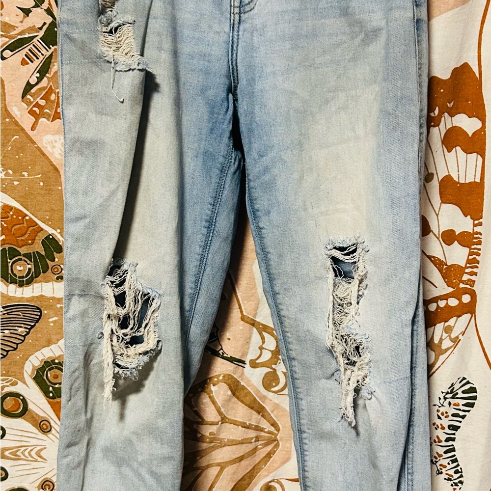 Eunina Light Blue Distressed Skinny Jeans